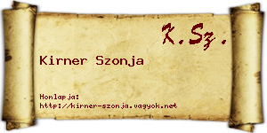 Kirner Szonja névjegykártya